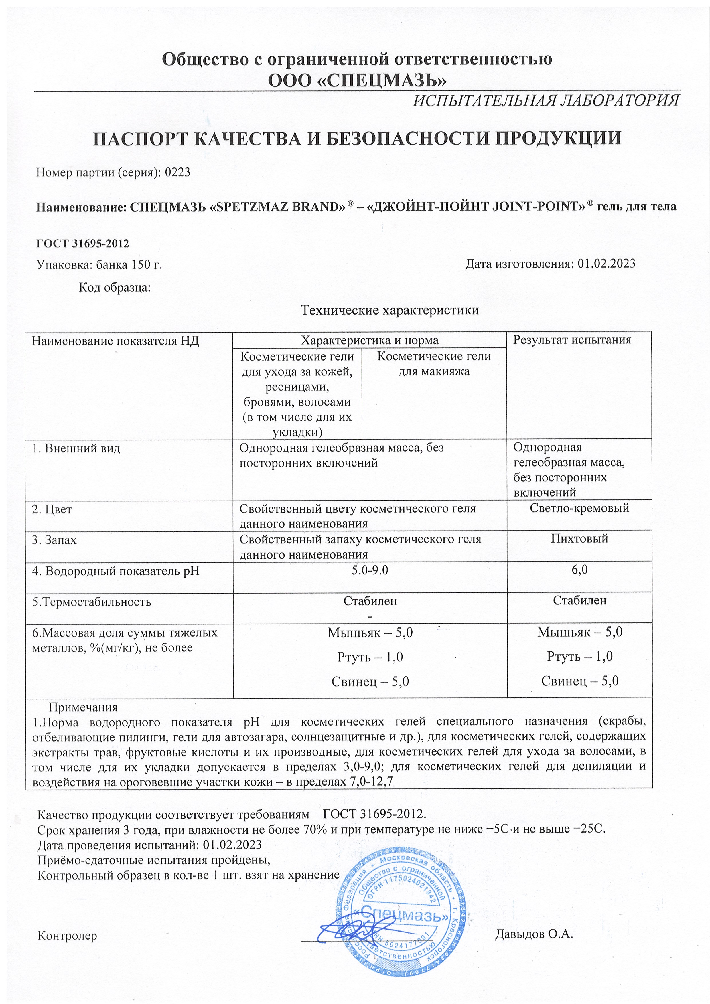 Паспорт №022023